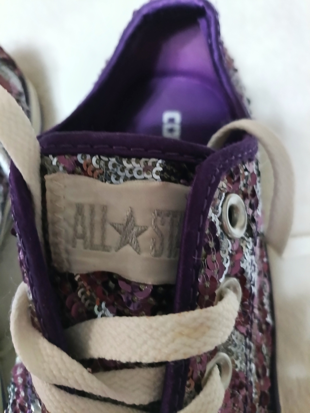Purple Multi-Color Low-Top Canvas Sneakers - Picture 4 of 4